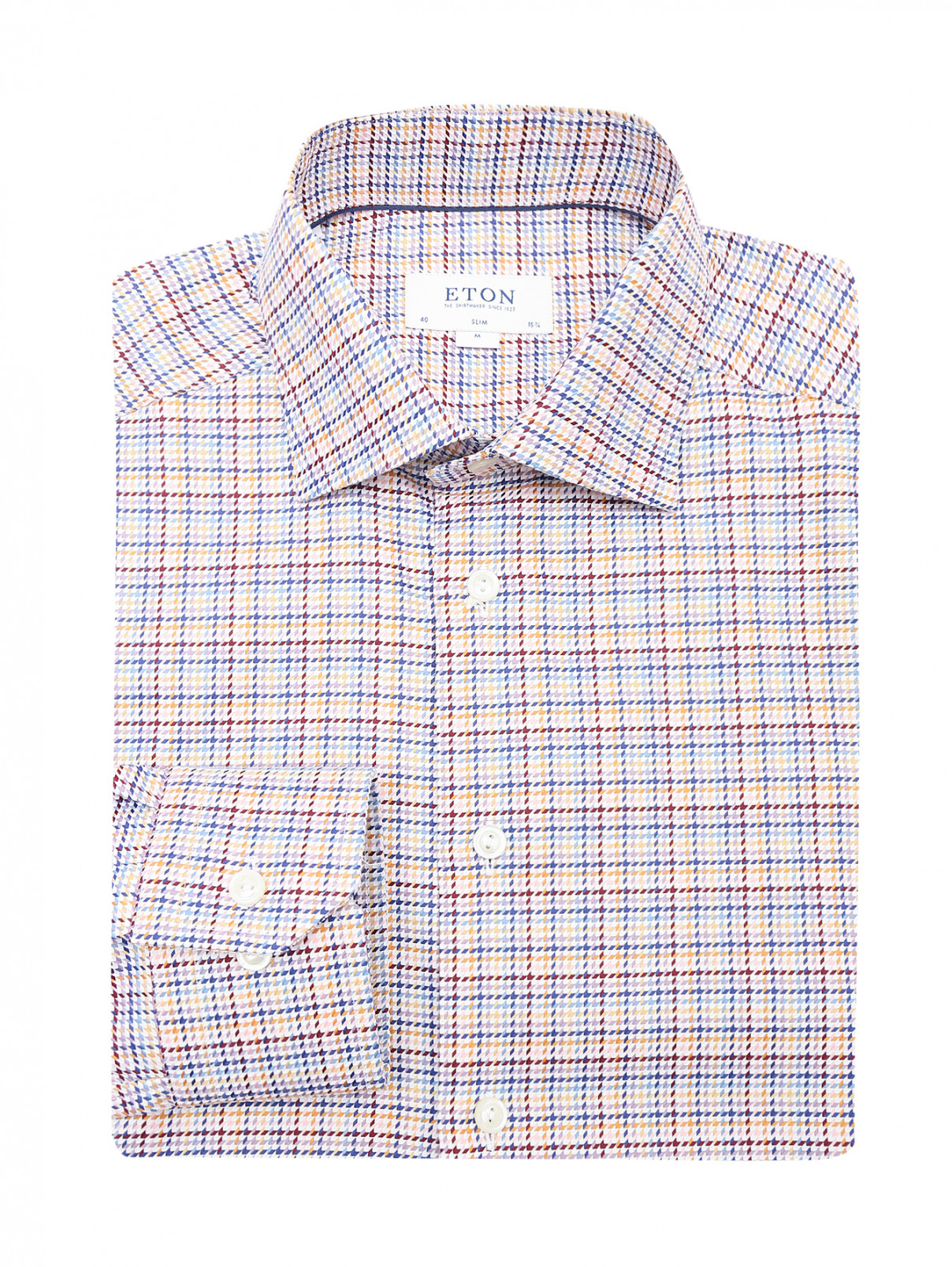 Рубашка из хлопка с узором "клетка" Eton  –  Общий вид  – Цвет:  Мультиколор