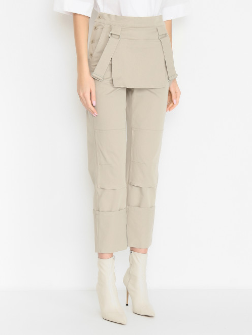 Джинсы из хлопка с подворотами и ремнями Max Mara - МодельВерхНиз