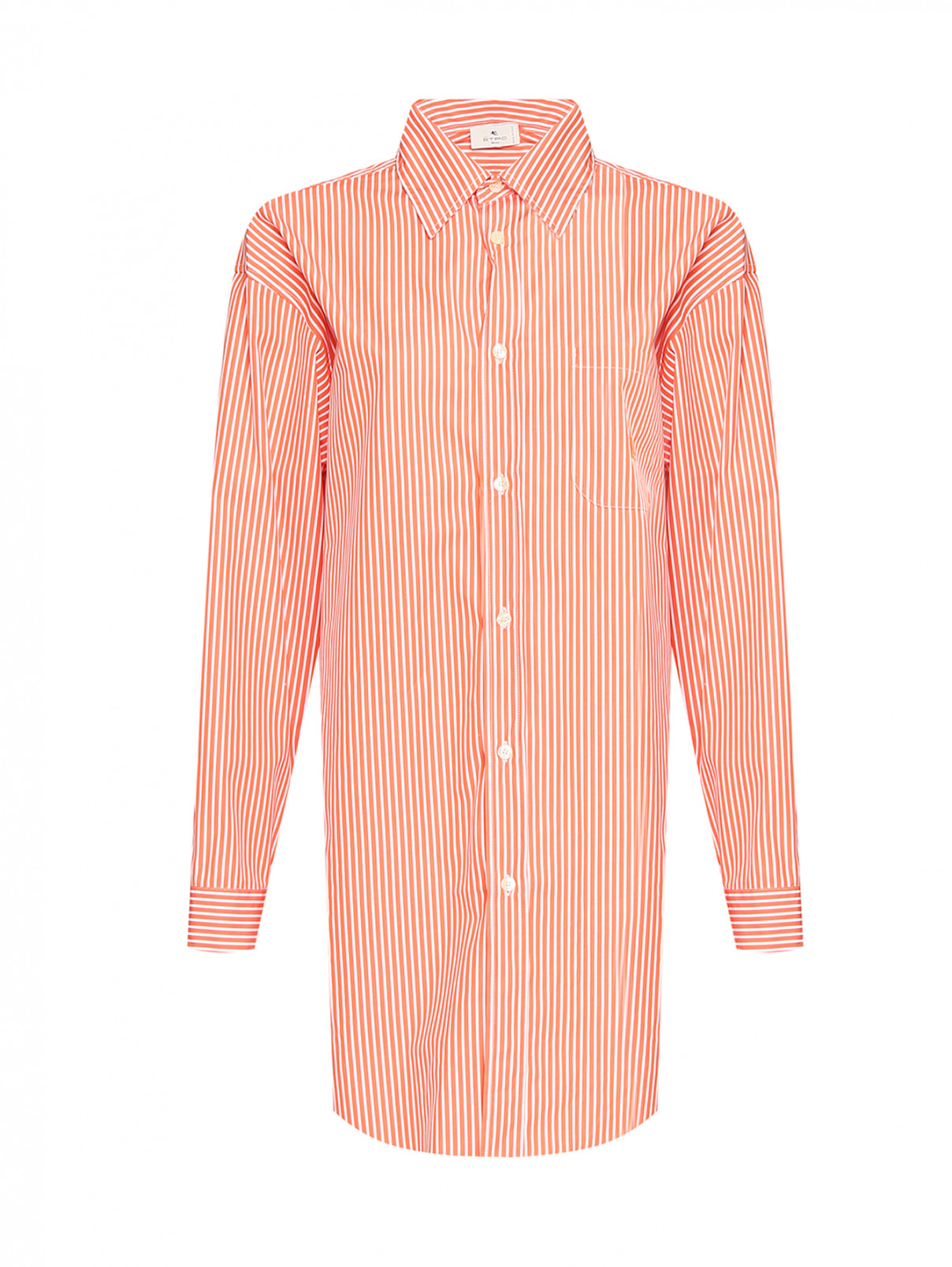 Блуза из хлопка с узором "Полоска" Etro  –  Общий вид  – Цвет:  Оранжевый
