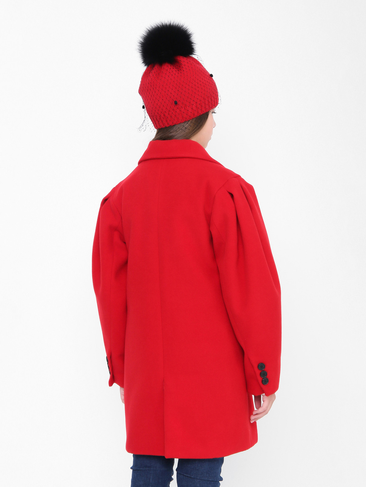 Двубортное пальто с рукавом-фонарик MSGM  –  МодельВерхНиз1  – Цвет:  Красный