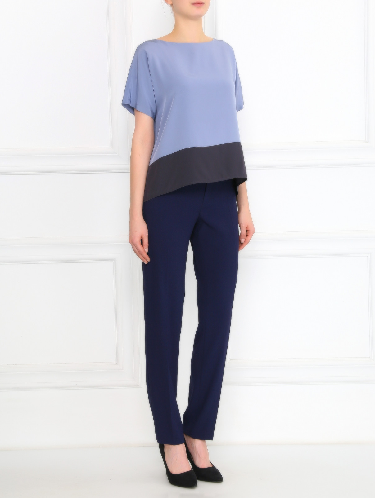 Классические брюки с боковыми карманами Kenzo  –  Модель Общий вид  – Цвет:  Синий