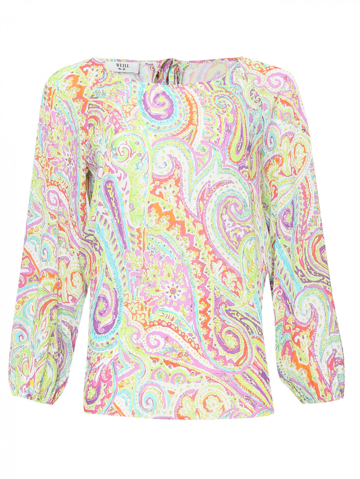 Блуза из вискозы с цветочным узором Weill  –  Общий вид  – Цвет:  Узор