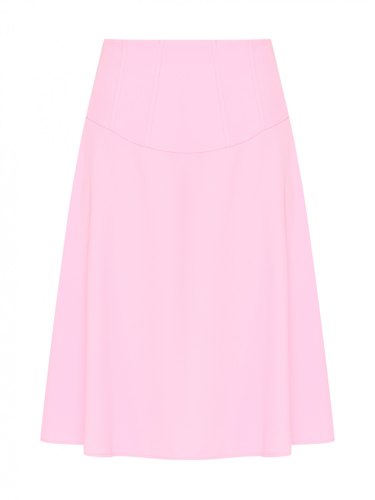 Однотонная юбка-трапеция Moschino  –  Общий вид  – Цвет:  Розовый