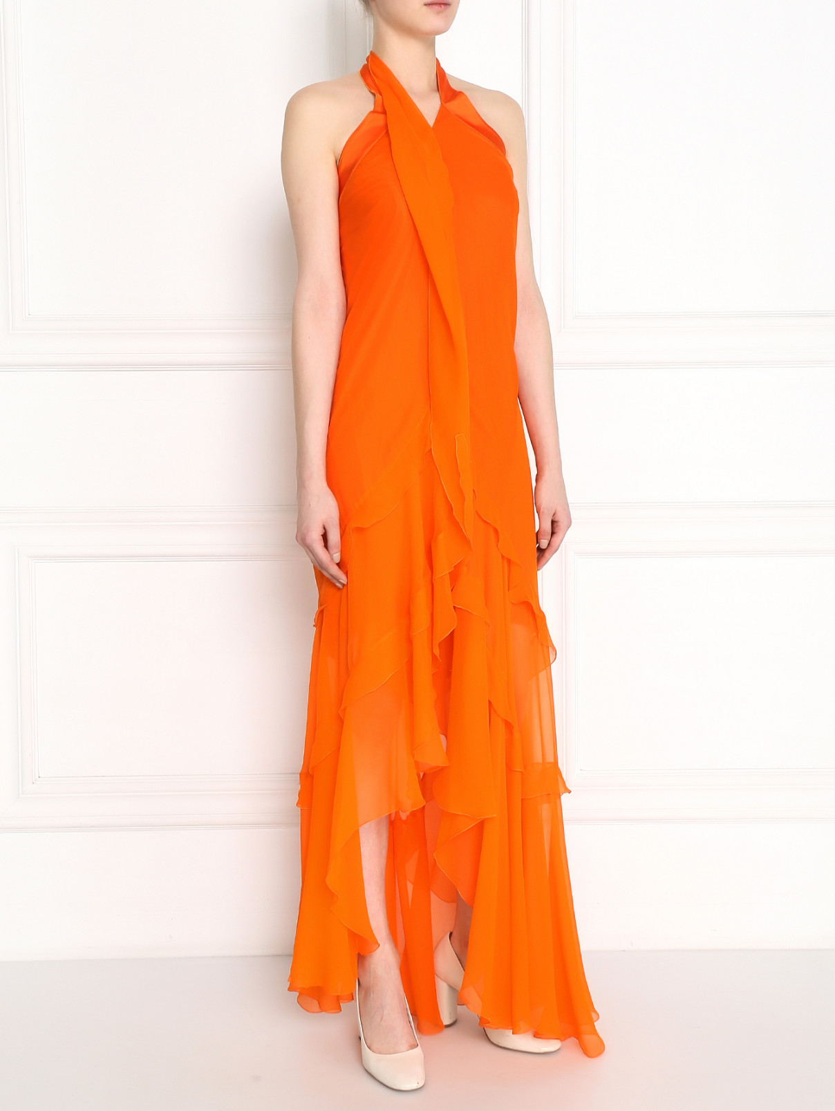 Платье-макси из кружева Marina Rinaldi  –  Модель Общий вид  – Цвет:  Красный