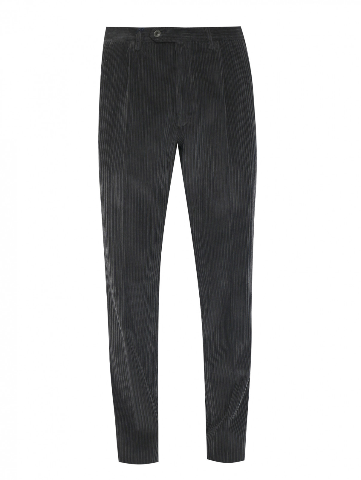 Вельветовые брюки с карманами LARDINI  –  Общий вид  – Цвет:  Серый