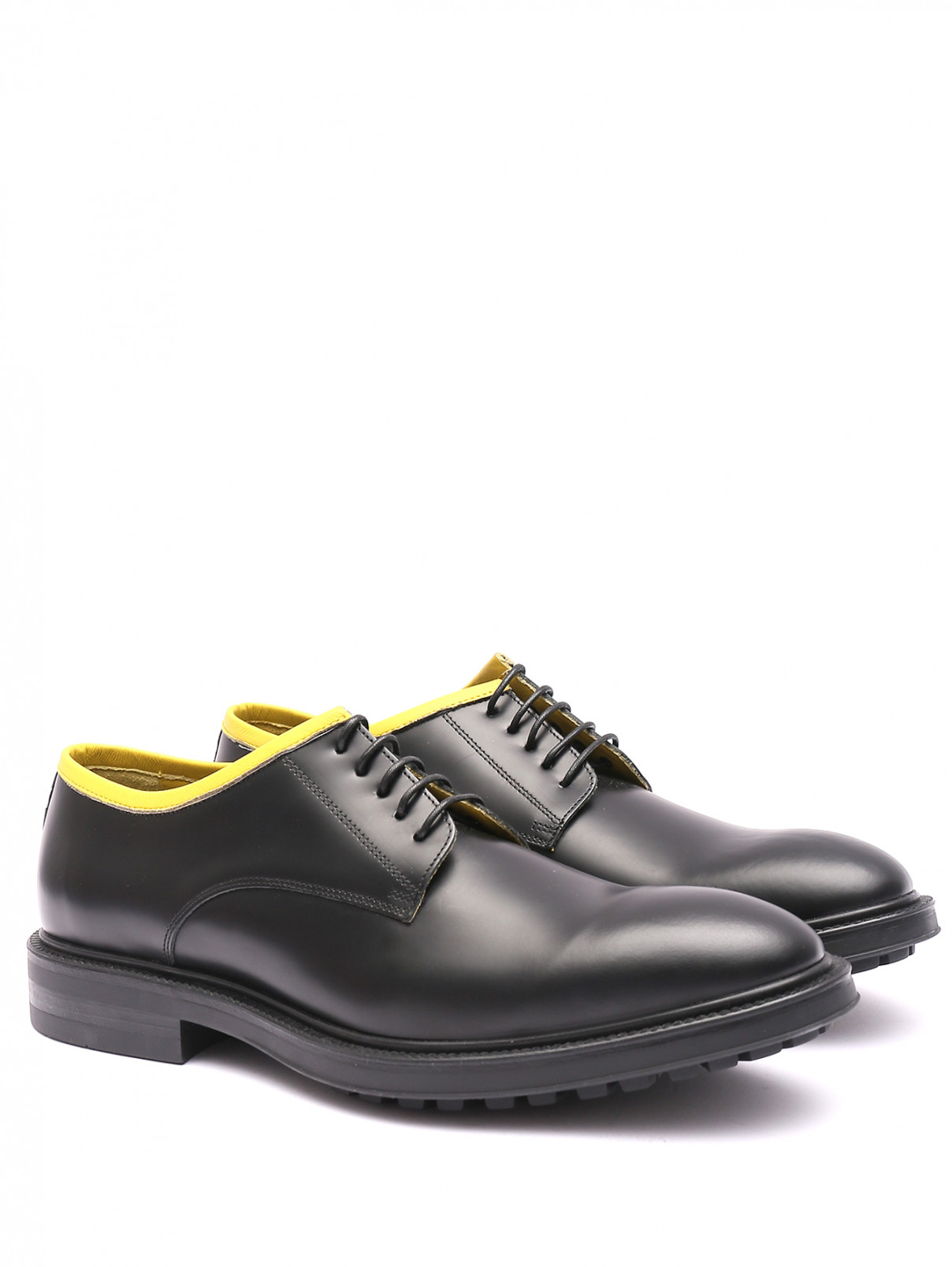Туфли из гладкой кожи с контрастной отделкой Paul Smith  –  Общий вид  – Цвет:  Черный