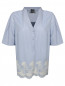 Блуза из хлопка с вышивкой Persona by Marina Rinaldi  –  Общий вид