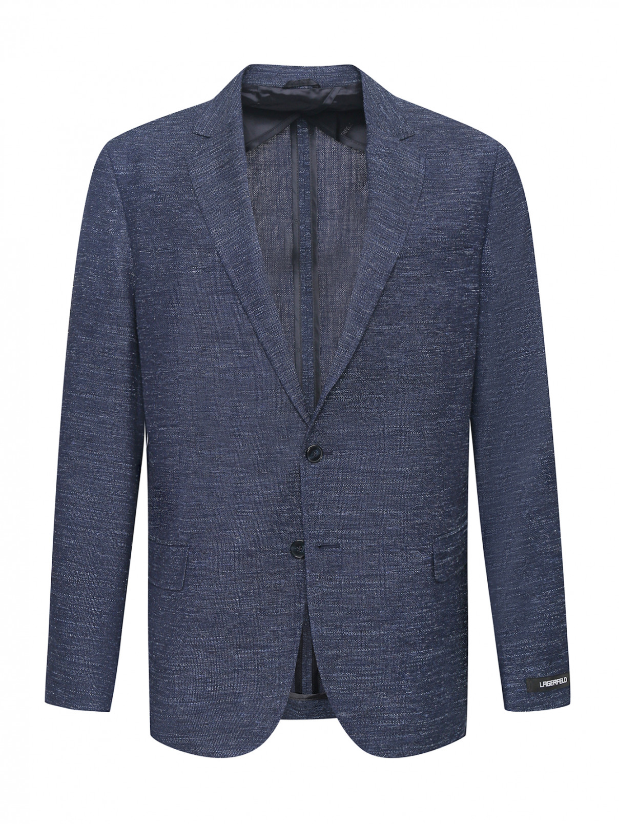 Пиджак из шерсти и хлопка с узором Lagerfeld  –  Общий вид