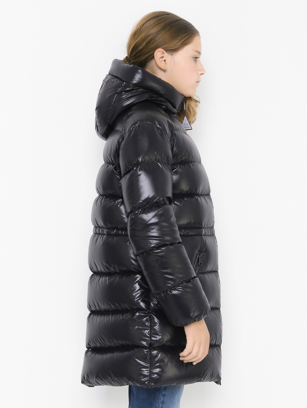 Пуховое стеганое пальто Moncler  –  МодельВерхНиз2  – Цвет:  Черный