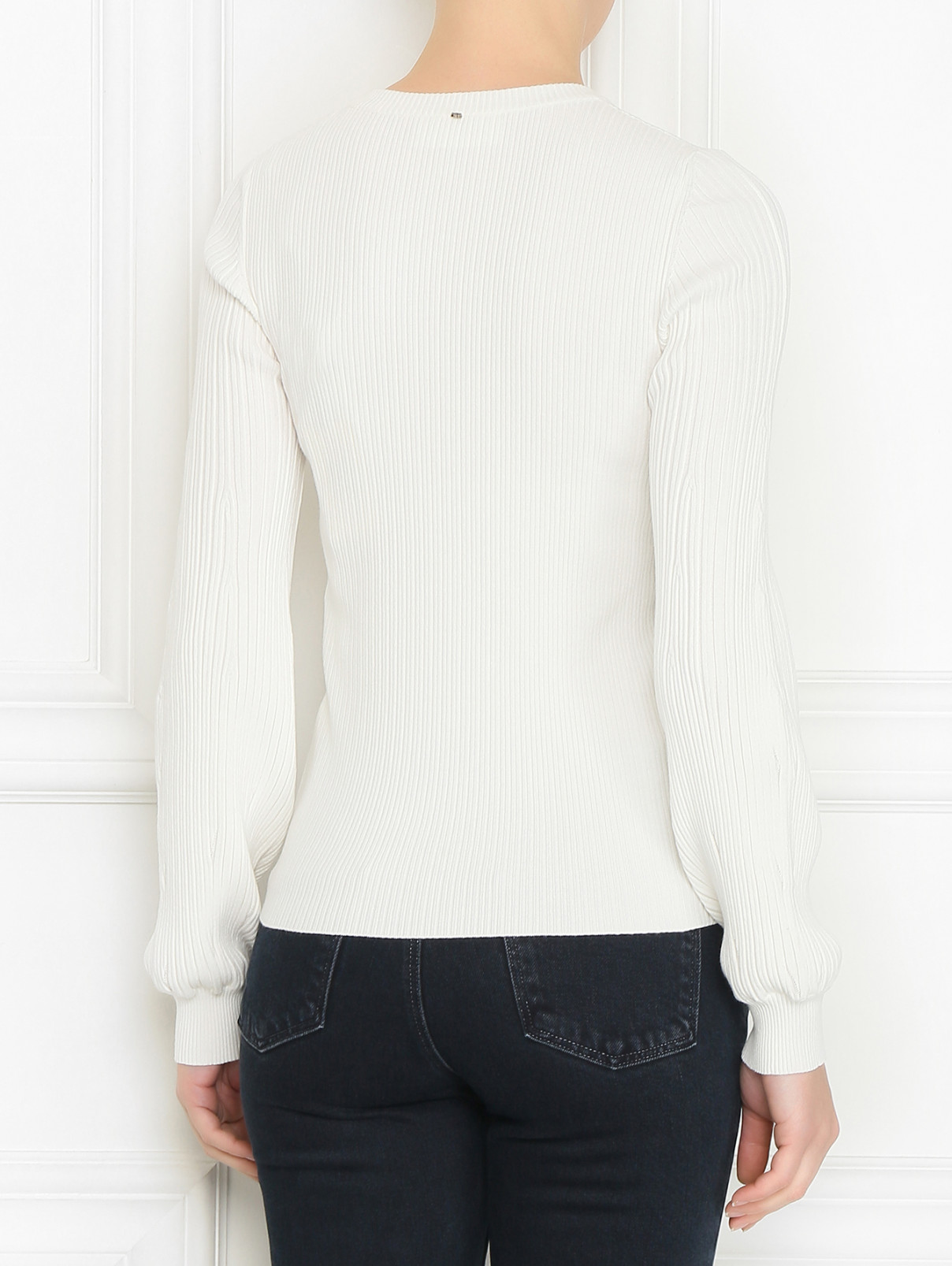Джемпер в рубчик Sportmax  –  МодельВерхНиз1  – Цвет:  Белый