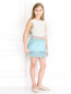 Гофрированная юбка-мини с цветочным декором Miss Blumarine  –  Модель Общий вид