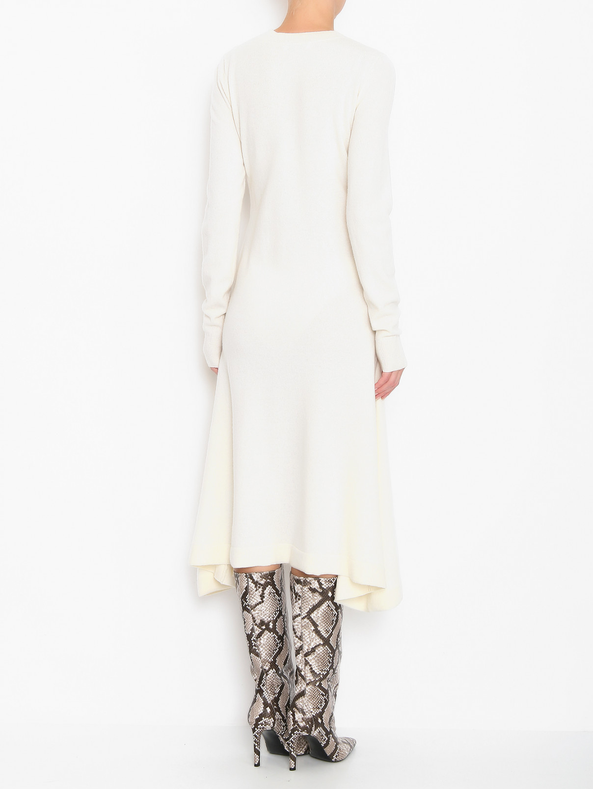 Платье-миди из шерсти J.W. Anderson  –  МодельВерхНиз1  – Цвет:  Белый