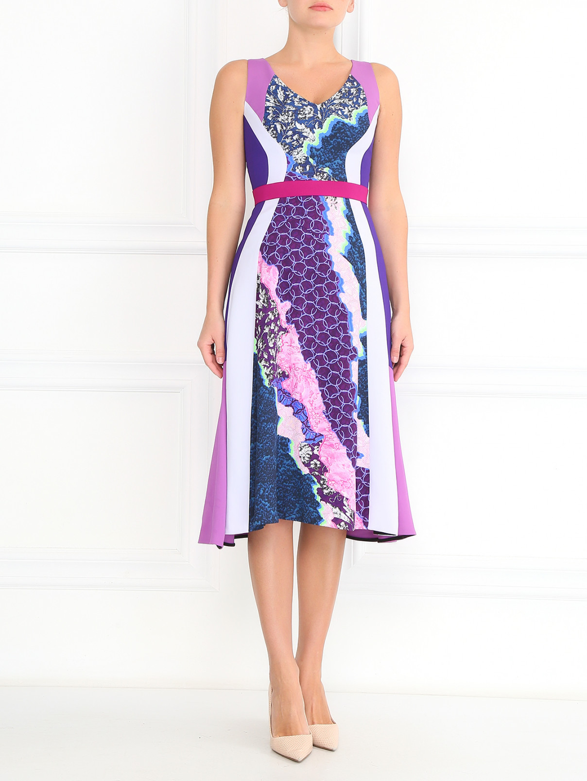 Платье без рукавов с абстрактным принтом Peter Pilotto  –  Модель Общий вид  – Цвет:  Узор