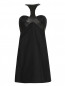 Платье-мини с декором из кожи Emporio Armani  –  Общий вид