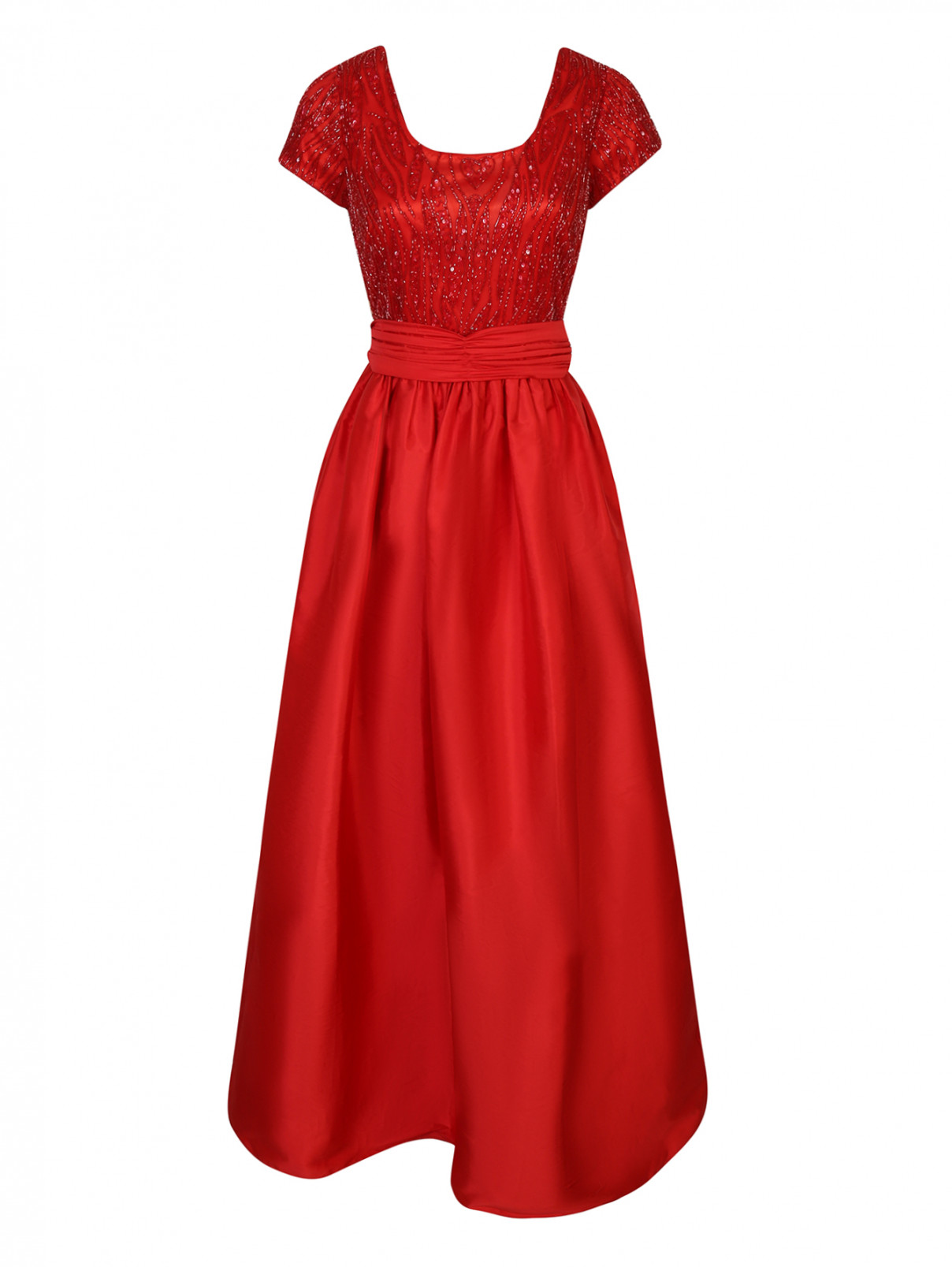 Платье макси с вышивкой пайетками Rosa Clara  –  Общий вид  – Цвет:  Красный