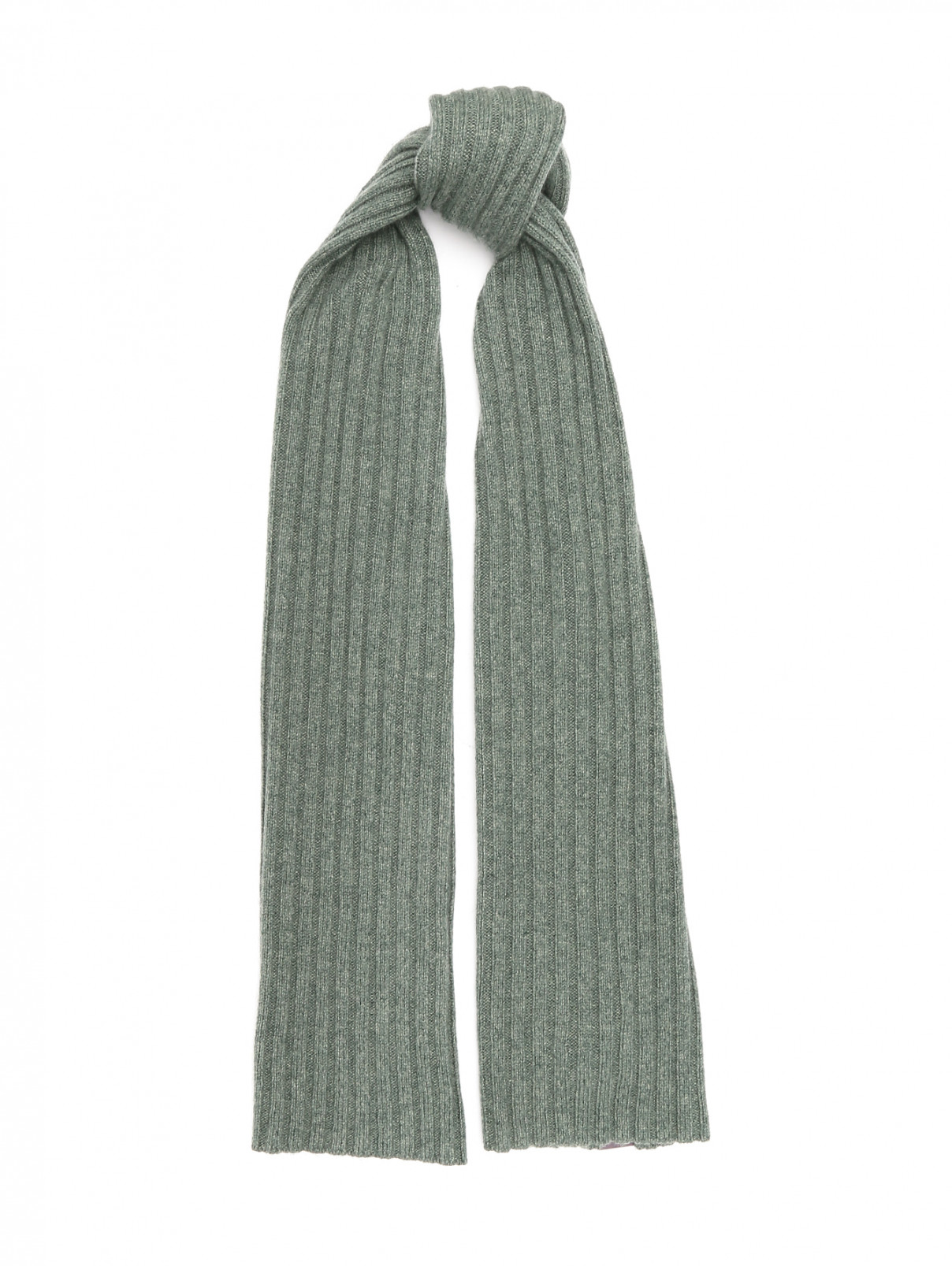 Однотонный шарф из кашемира Isaia  –  Общий вид  – Цвет:  Зеленый