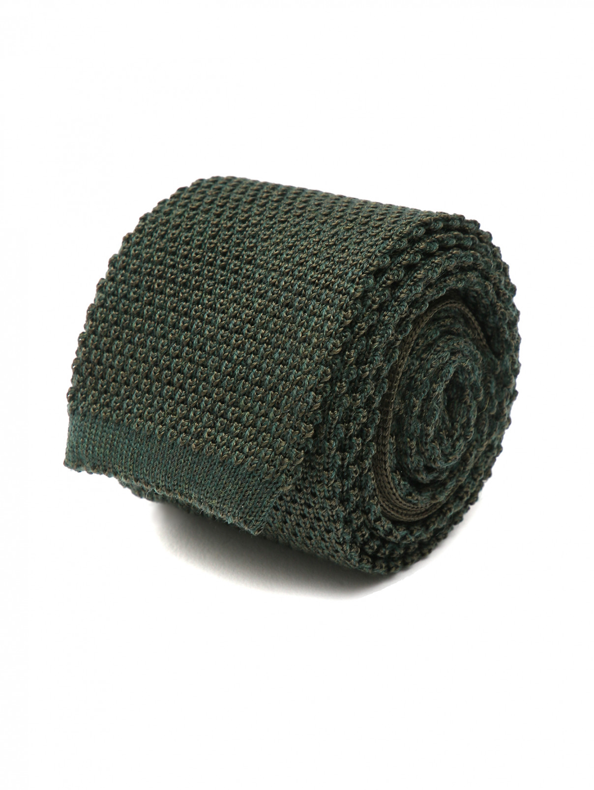 Галстук вязаный из шерсти и шелка Eton  –  Общий вид  – Цвет:  Зеленый