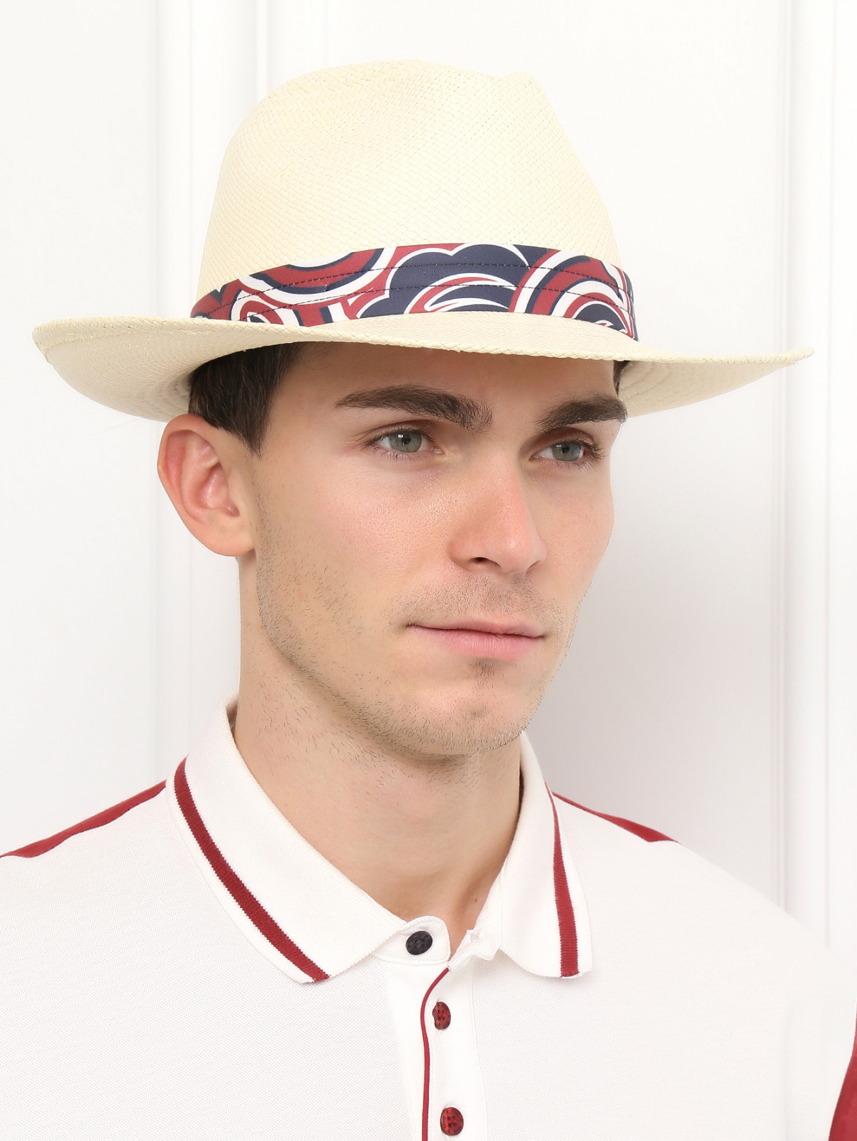 Шляпа соломенная с декоративной лентой BOSCO  –  Модель Общий вид  – Цвет:  Бежевый