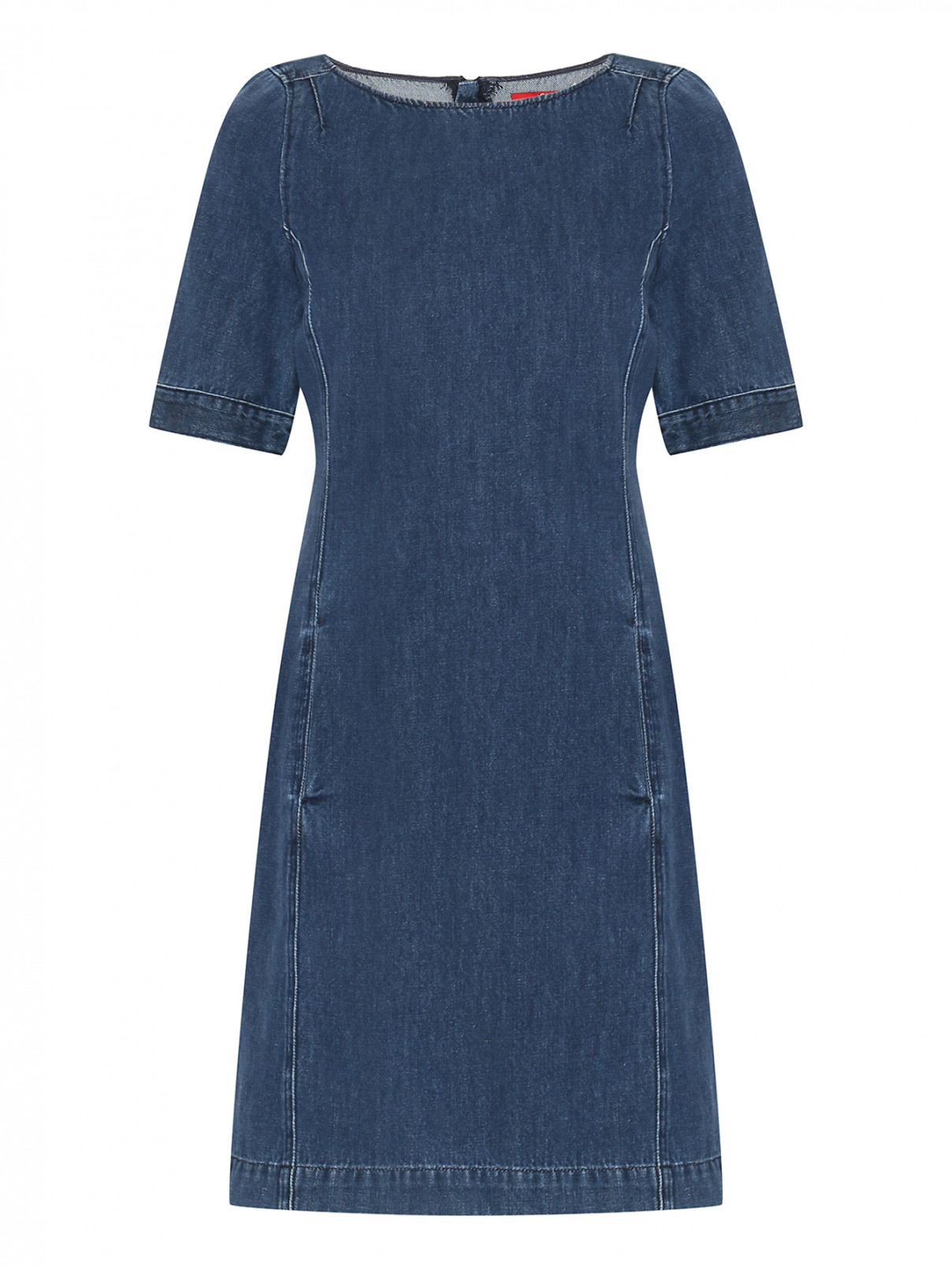 Платье из денима с короткими рукавами S.Oliver  –  Общий вид  – Цвет:  Синий