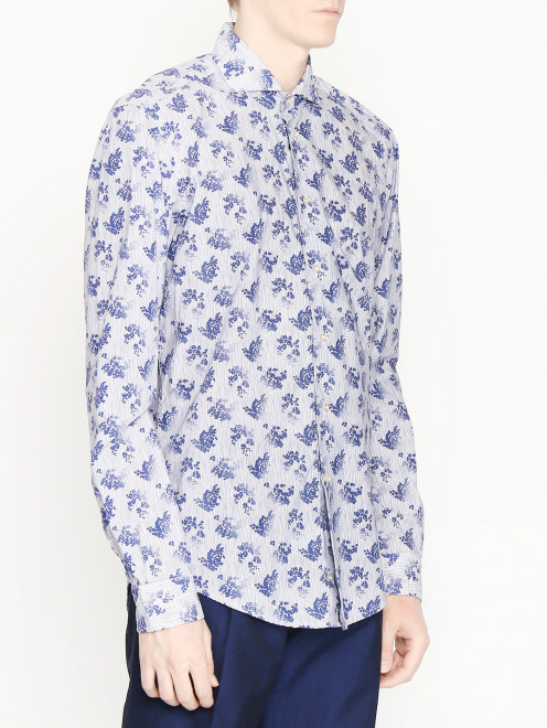 Рубашка из хлопка с цветочным узором Brian Dales - МодельВерхНиз