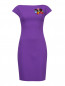Шерстяное платье-футляр декорированное крупными кристаллами Moschino Boutique  –  Общий вид