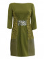 Платье из шерсти с боковыми карманами декорированное пайетками Alberta Ferretti  –  Общий вид