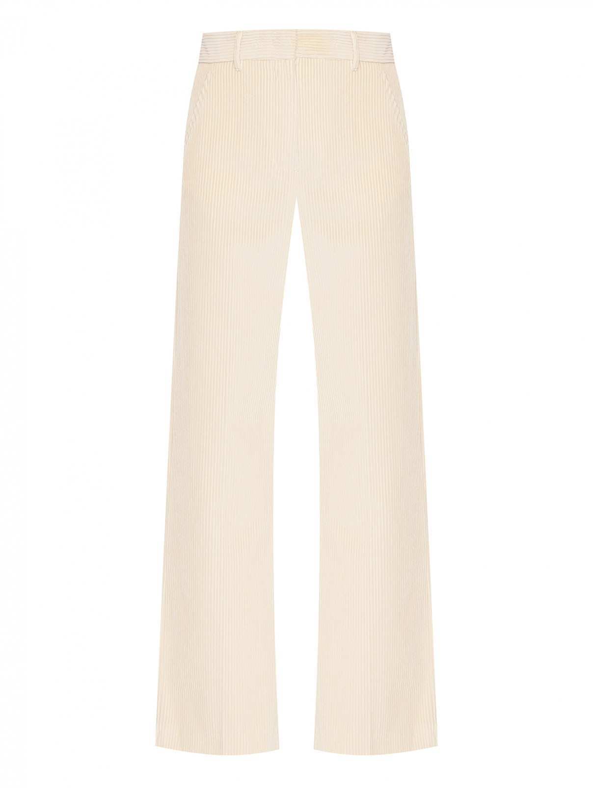 Вельветовые брюки с карманами Weekend Max Mara  –  Общий вид  – Цвет:  Бежевый