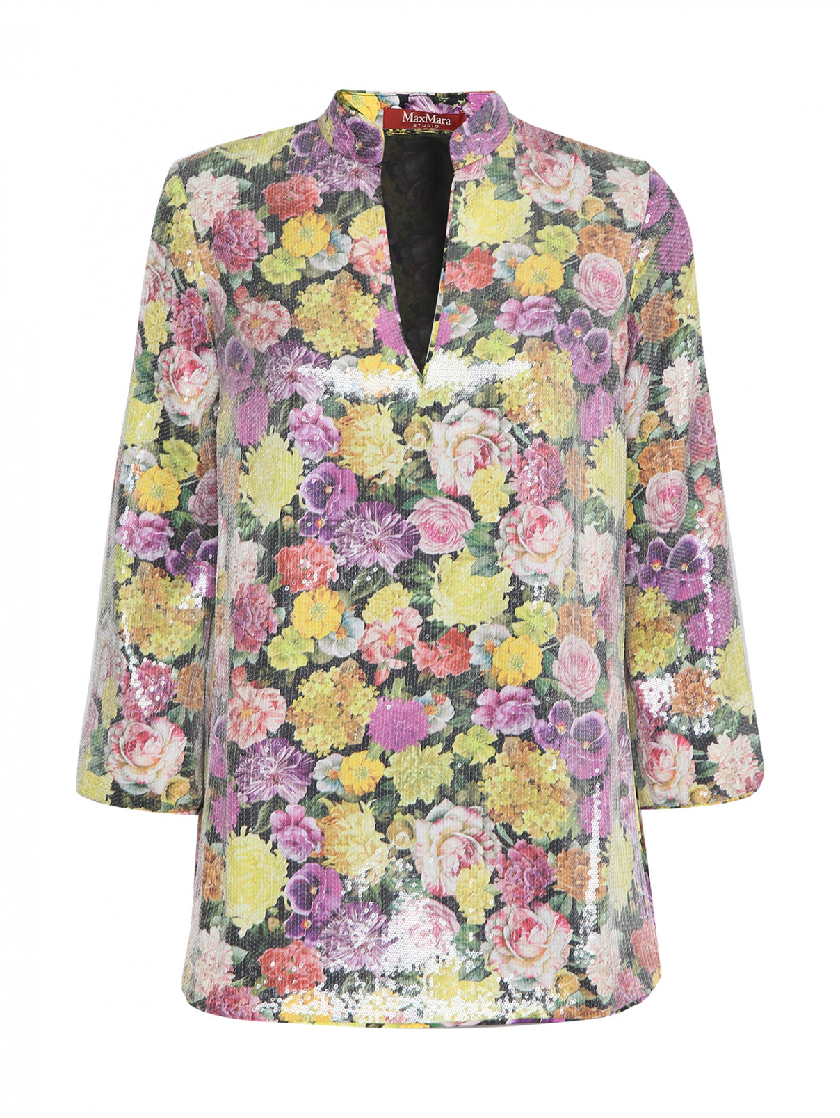 Блуза с цветочным узором Max Mara  –  Общий вид  – Цвет:  Мультиколор