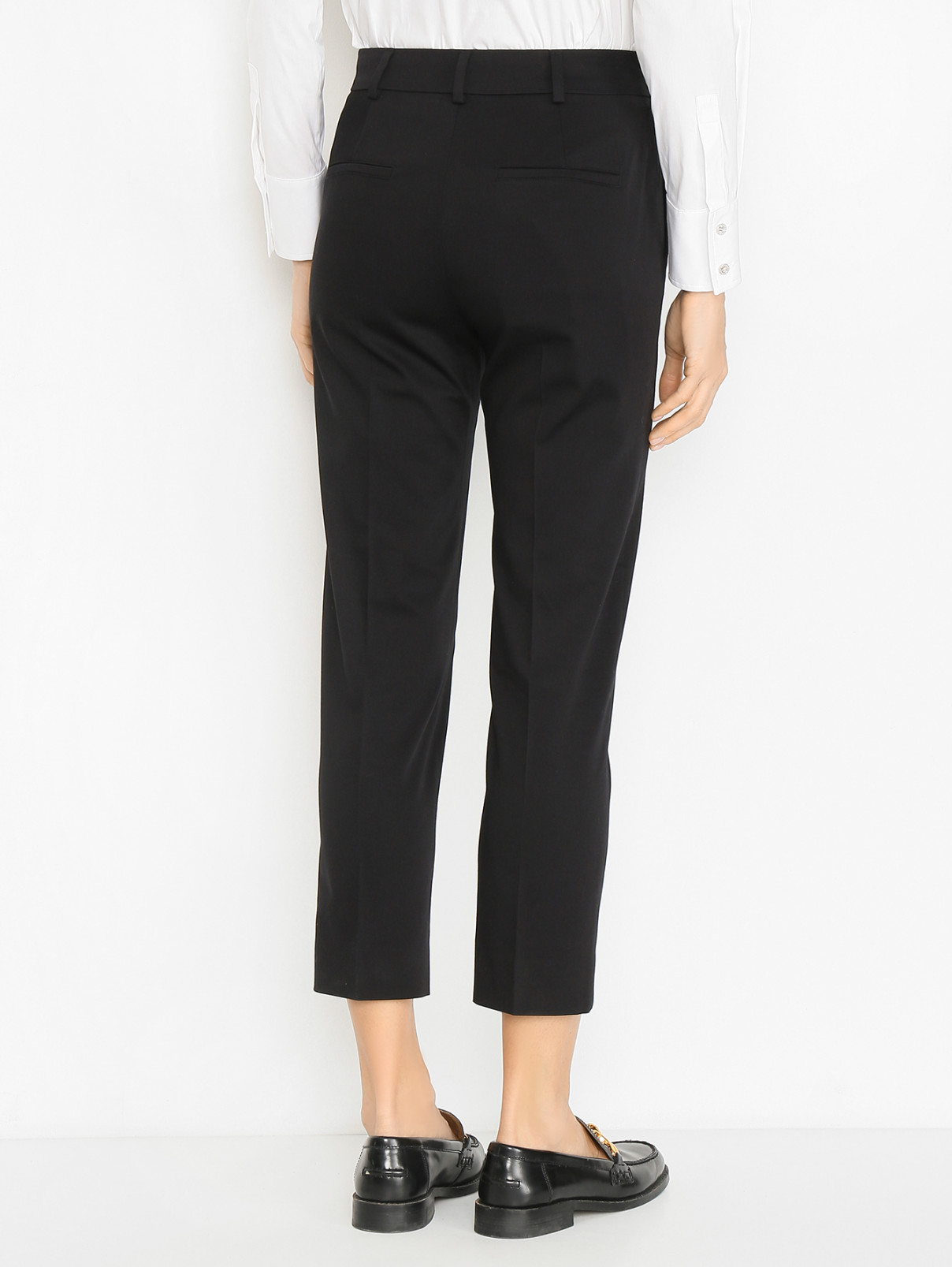 Укороченные брюки из хлопка Max Mara  –  МодельВерхНиз1  – Цвет:  Черный