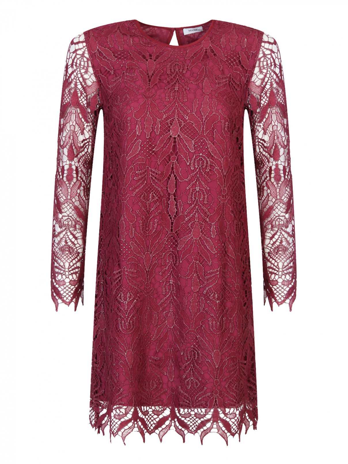 Платье с кружевным узором Max&Co  –  Общий вид  – Цвет:  Красный