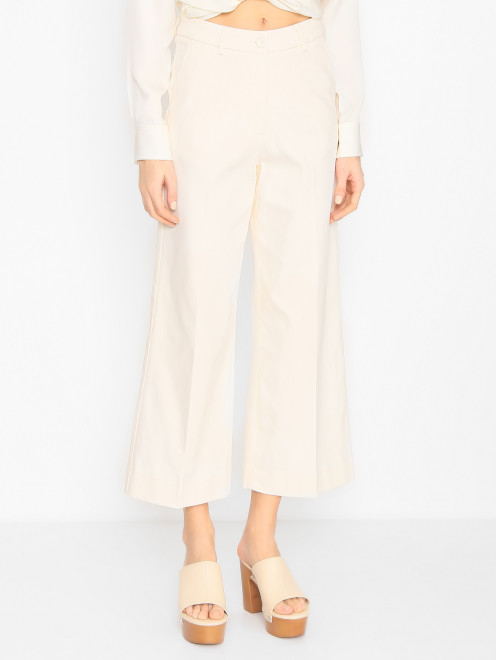 Однотонные брюки из хлопка Weekend Max Mara - МодельВерхНиз