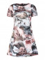 Платье-мини с узором и круглым вырезом Carven  –  Общий вид
