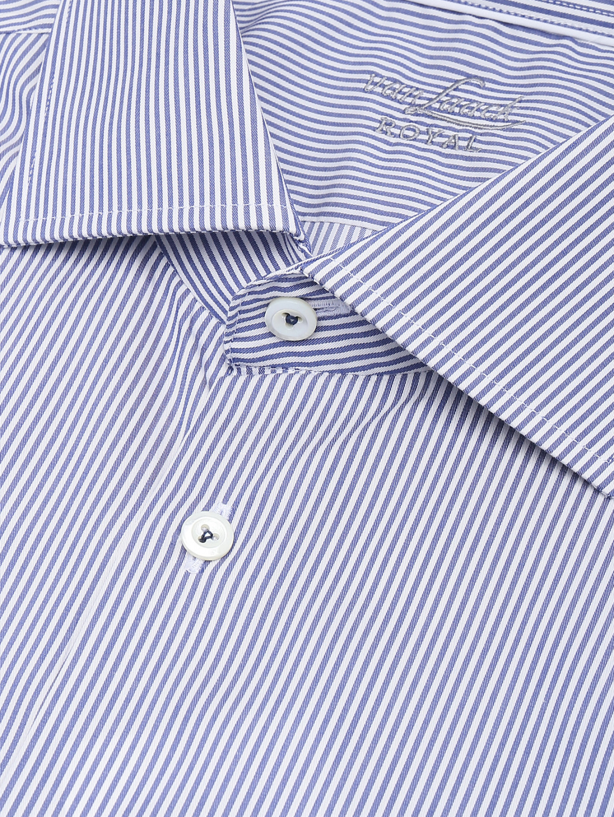 Рубашка из хлопка с узором Van Laack  –  Деталь  – Цвет:  Синий