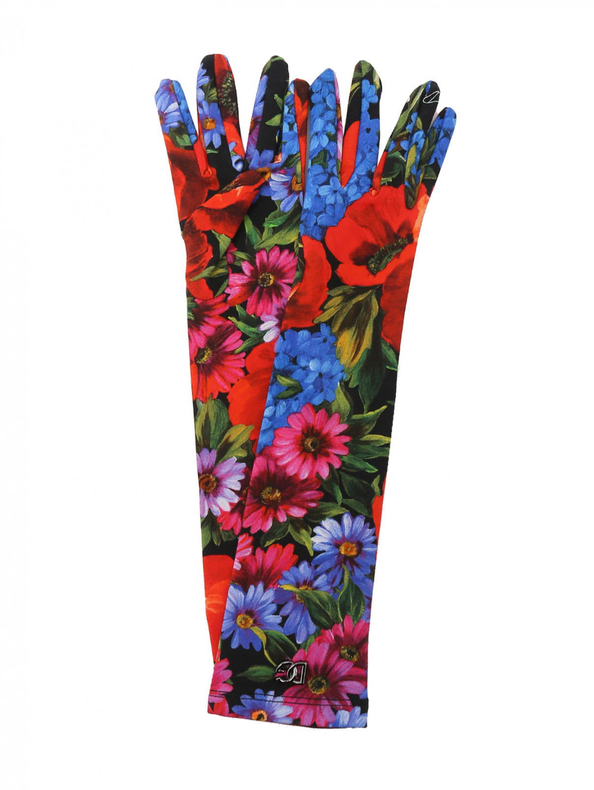 Длинные перчатки с узором Dolce & Gabbana  –  Общий вид  – Цвет:  Узор