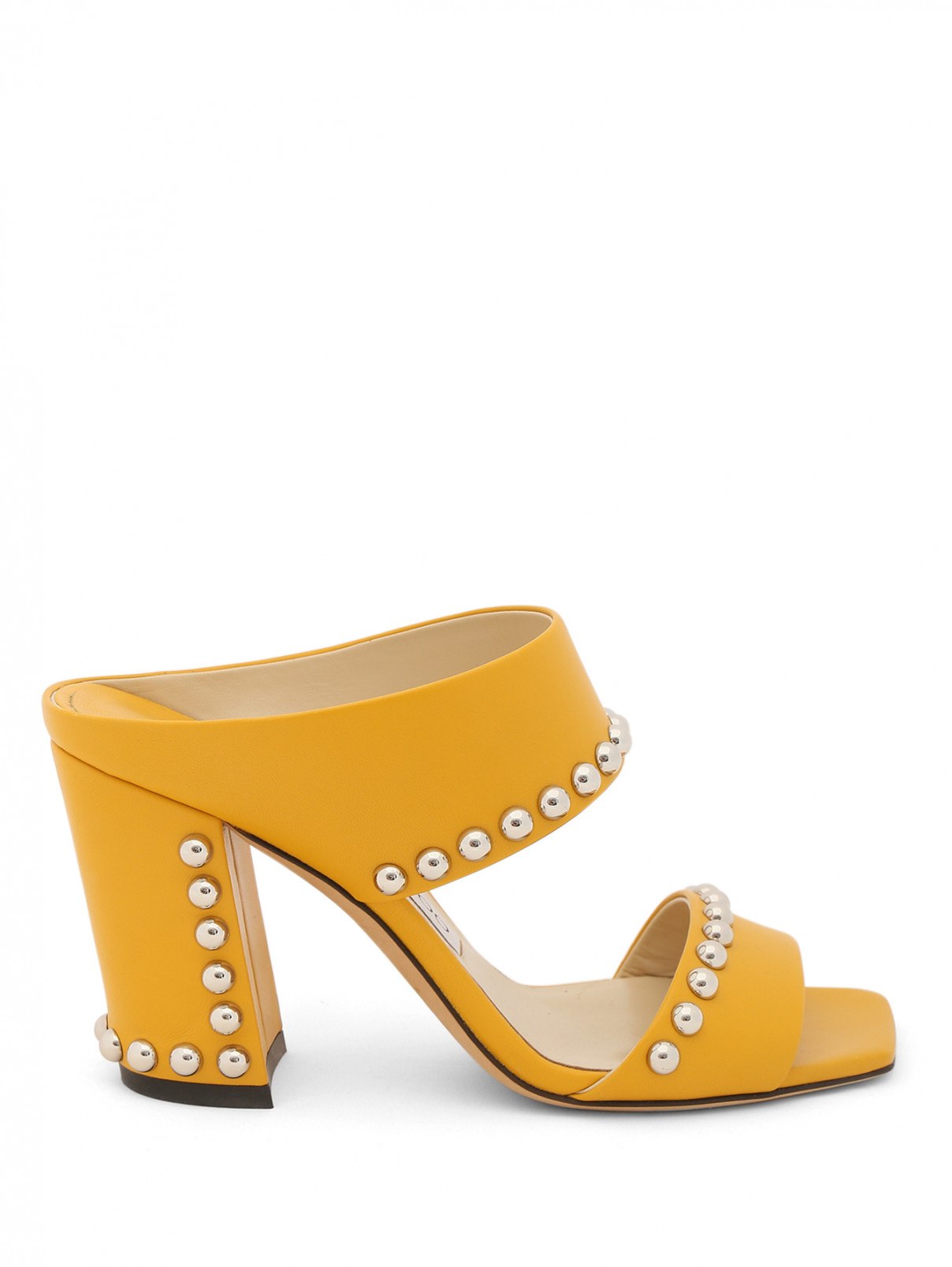 Босоножки из кожи с металлической фурнитурой Jimmy Choo  –  Обтравка2  – Цвет:  Желтый