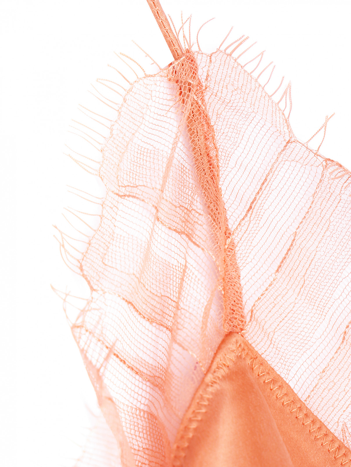 Топ из шелка с кружевом Iro  –  Деталь  – Цвет:  Оранжевый