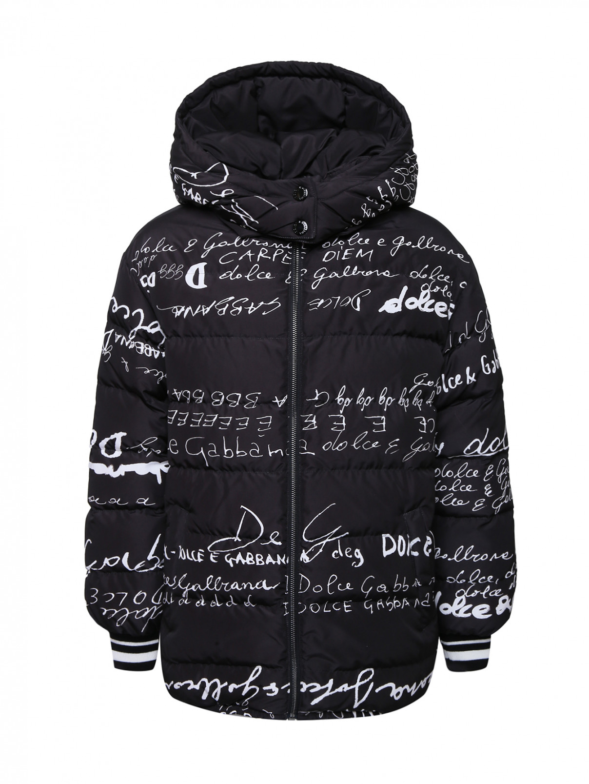 Двусторонняя куртка с узором Dolce & Gabbana  –  Общий вид  – Цвет:  Черный