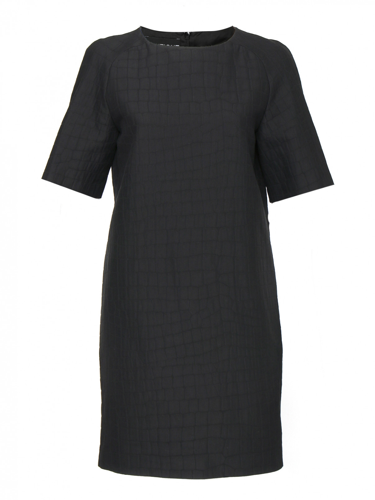 Платье мини из хлопка Moschino Boutique  –  Общий вид  – Цвет:  Черный