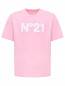 Хлопковая футболка с аппликацией N21  –  Общий вид
