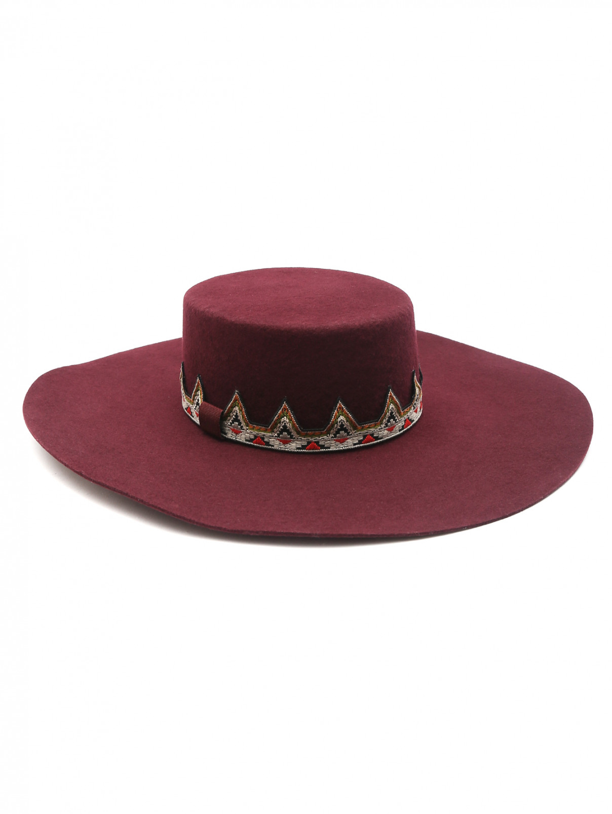Шляпа из шерсти с контрастной отделкой Etro  –  Общий вид  – Цвет:  Фиолетовый