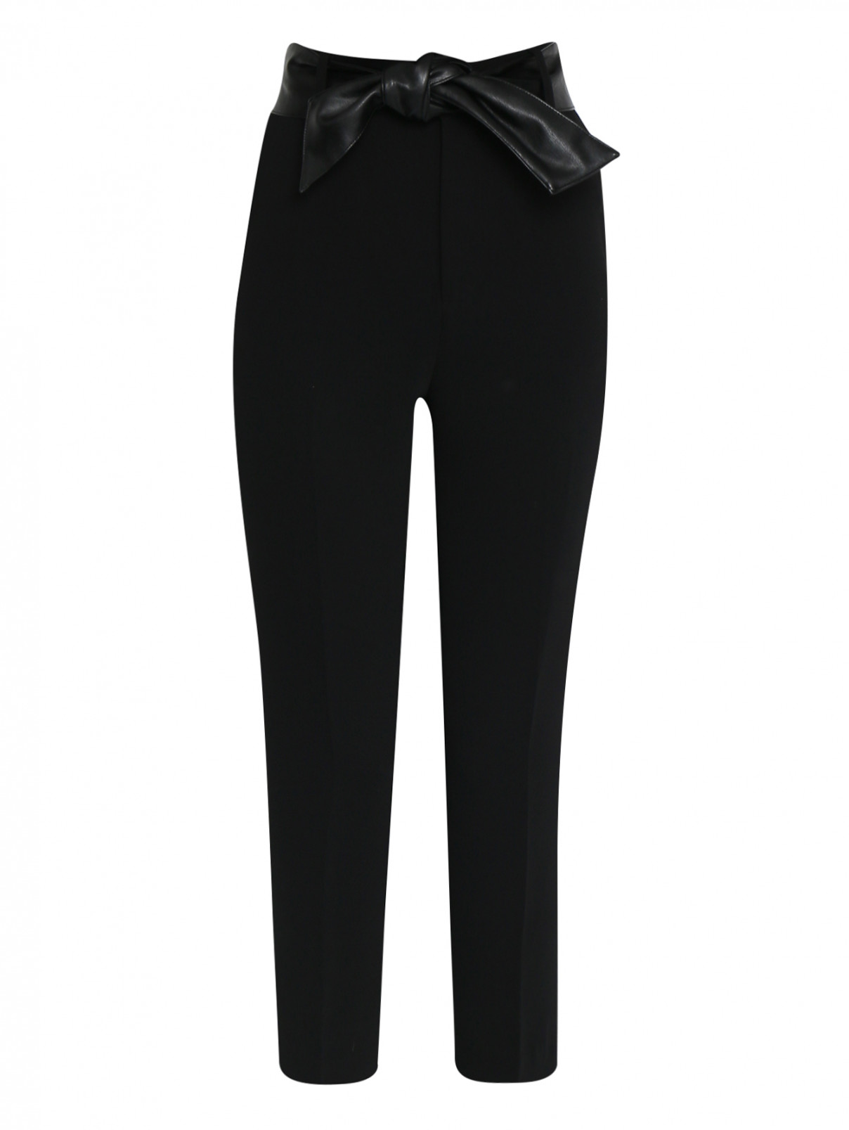Укороченные брюки с поясом Guess  –  Общий вид  – Цвет:  Черный