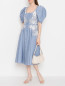 Платье-миди из хлопка с вышивкой Carolina Herrera  –  МодельОбщийВид