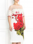 Платье с кружевными вставками и цветочным принтом Marina Rinaldi  –  Модель Верх-Низ