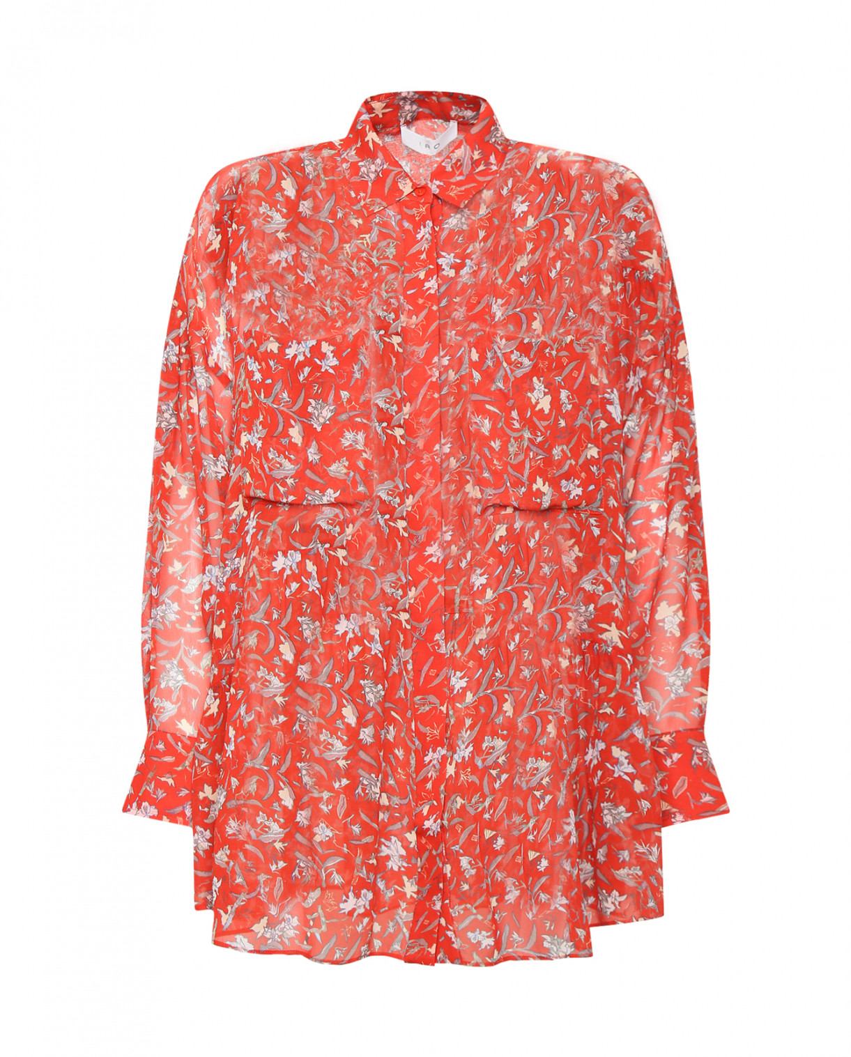 Блуза с цветочным узором Iro  –  Общий вид  – Цвет:  Красный