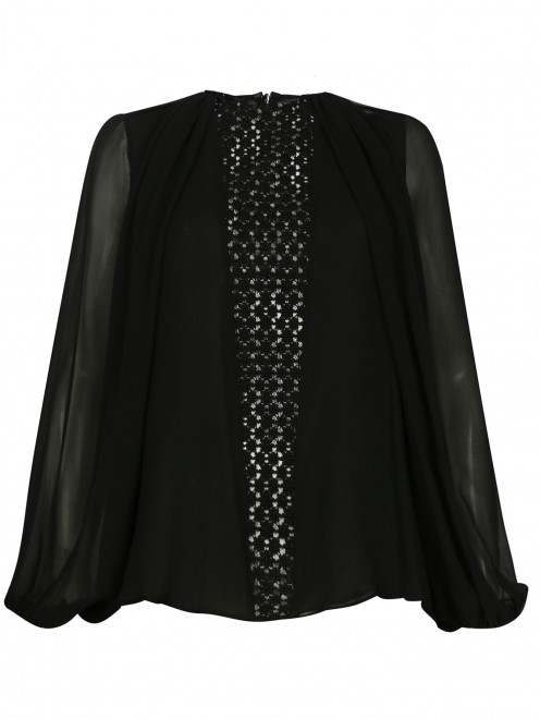 Блуза из шелка с декоративной вышивкой - Общий вид