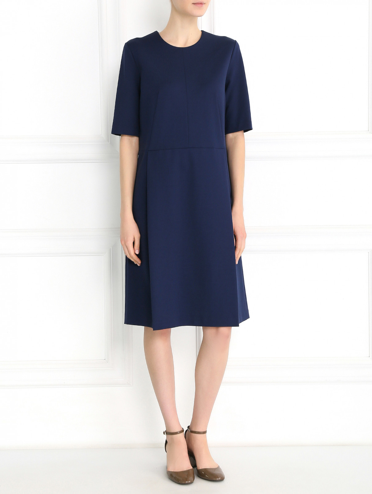 Платье прямого кроя Jil Sander  –  Модель Общий вид  – Цвет:  Синий