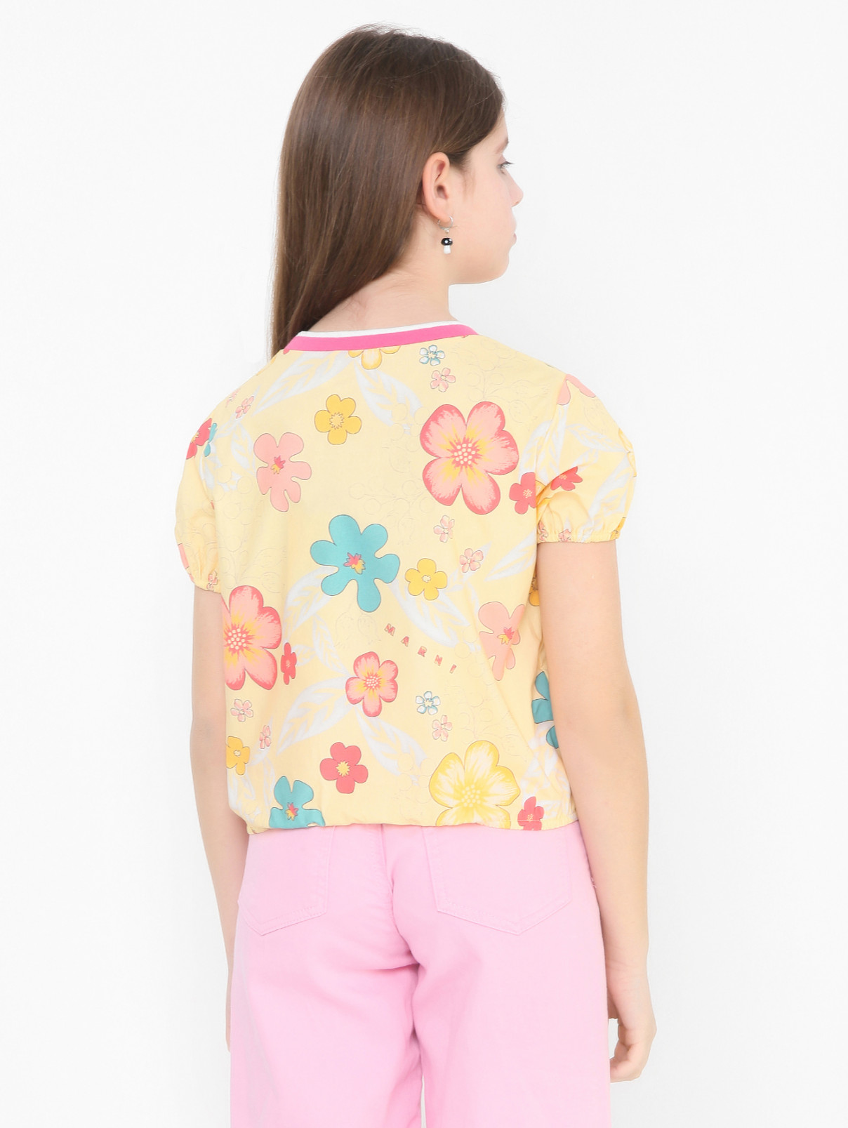 Хлопковая блуза с узором Marni  –  МодельВерхНиз1  – Цвет:  Узор