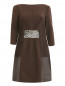 Платье-футляр из шерсти с боковыми карманами декорированное пайетками Alberta Ferretti  –  Общий вид