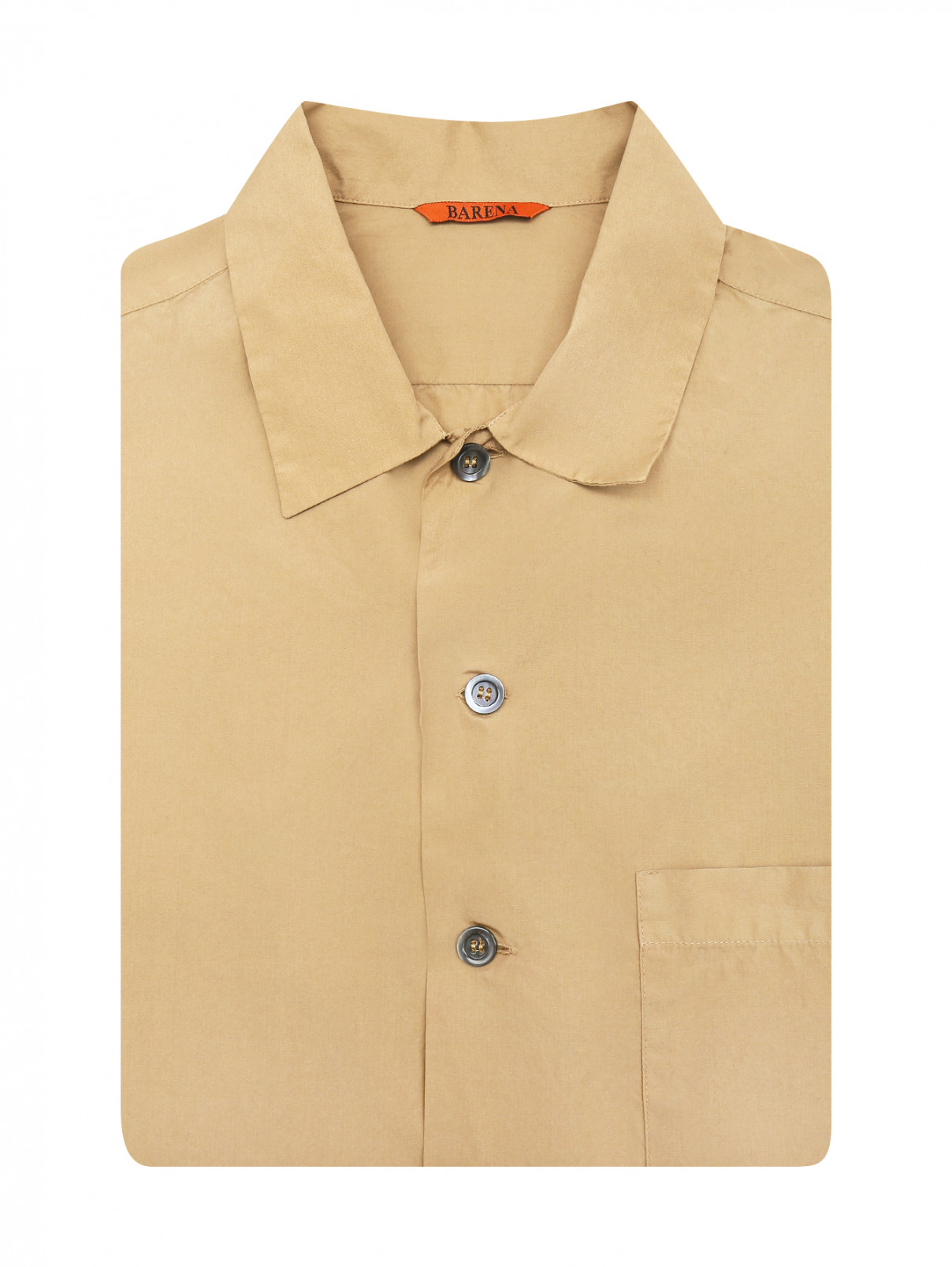 Рубашка из хлопка с коротким рукавом Barena  –  Общий вид  – Цвет:  Бежевый