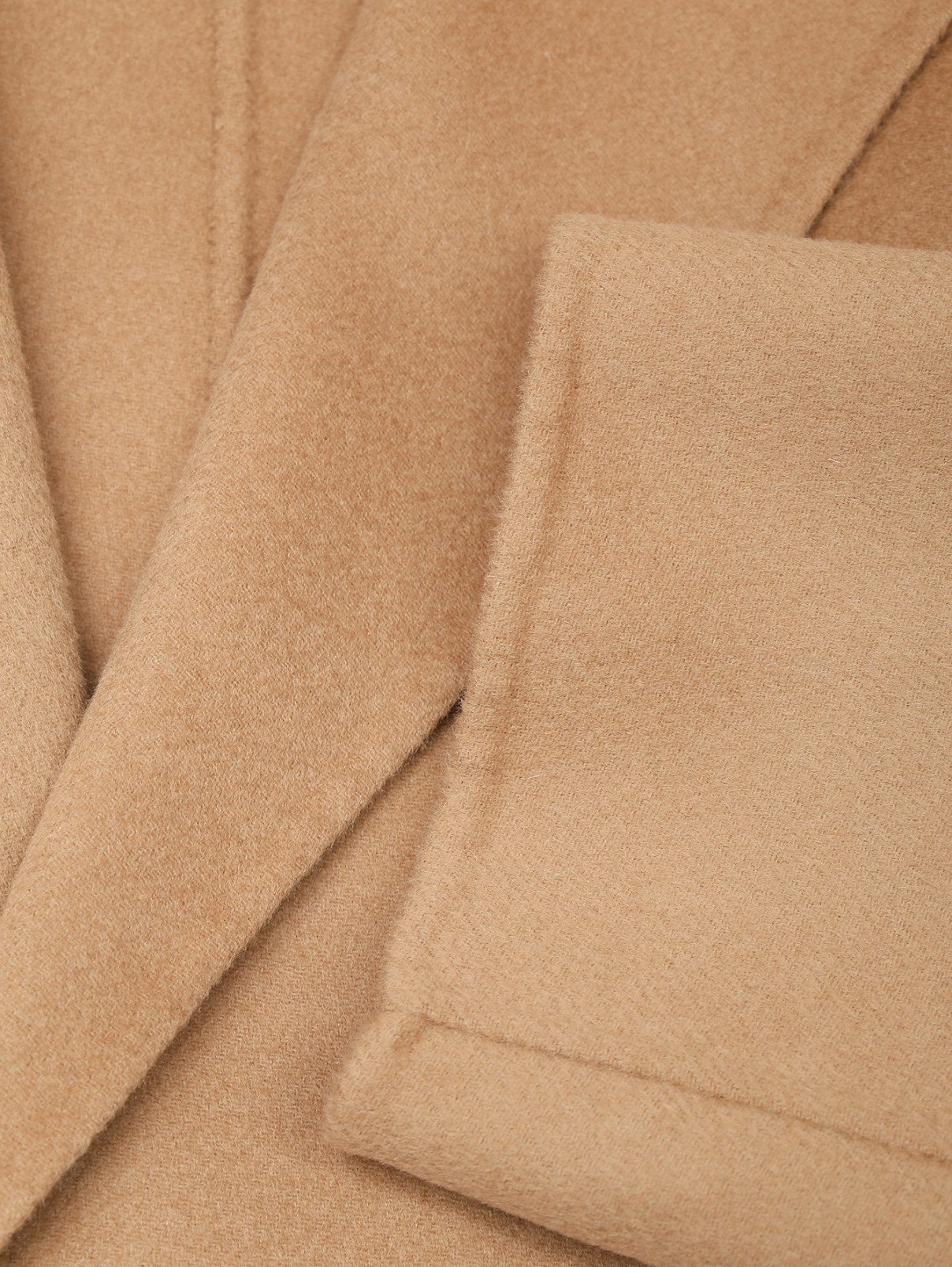 Полупальто из шерсти с карманами Max Mara  –  Деталь  – Цвет:  Бежевый